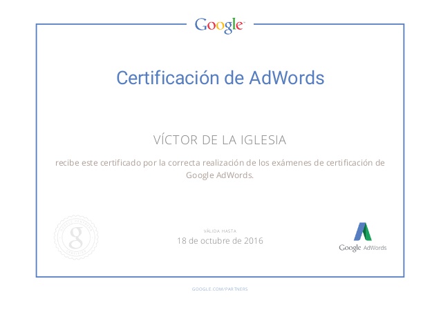 Certificado en Google Adwords Certificado en Google Adwords